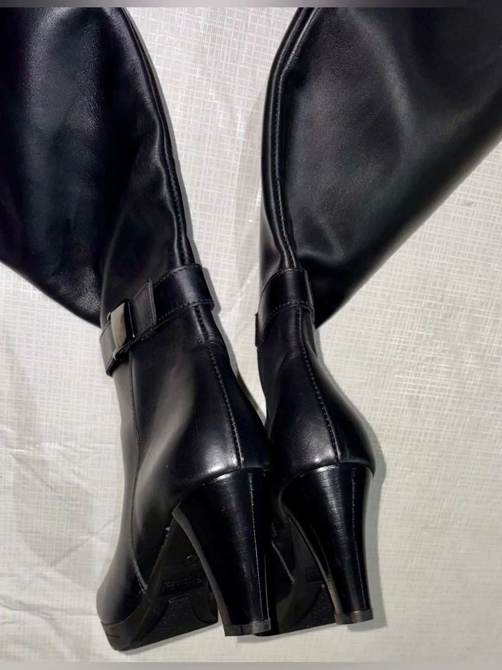 La Canadienne New Sz 6 M Black Knee High Heeled Platform Boots Canada